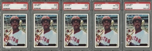 1975 SSPC #405 Jim Rice PSA Mint 9 Collection of 5 Cards